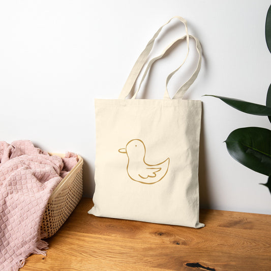 Duck Sketch Canvas Tote